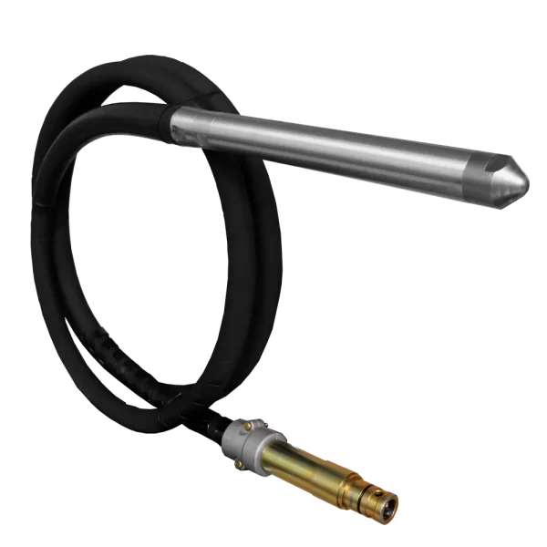 Eje Flexible y Cabezote Redondo para Vibrador de Concreto.